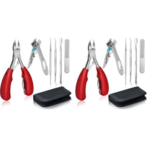 MAYCREATE® Ingrown Toenail Clippers for Thick Toenails Wide Jaw Opening Nail Curved and Slant Straight Blade Edge 12PCS Stainless Steel Toe Clipper Men MAYCREATE® Ingrown Toenail Clippers for Thick Toenails Wide Jaw Opening Nail Curved and Slant Straight Blade Edge 12PCS Stainless Steel Toe Clipper Men